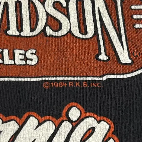 Vintage Hanes Harley-Davidson Shirt Mens Medium Black Milwaukee Iron Eagle 1984 - Picture 4 of 10